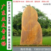 3.8米高广东黄蜡石 园林刻字石 编号W-5100